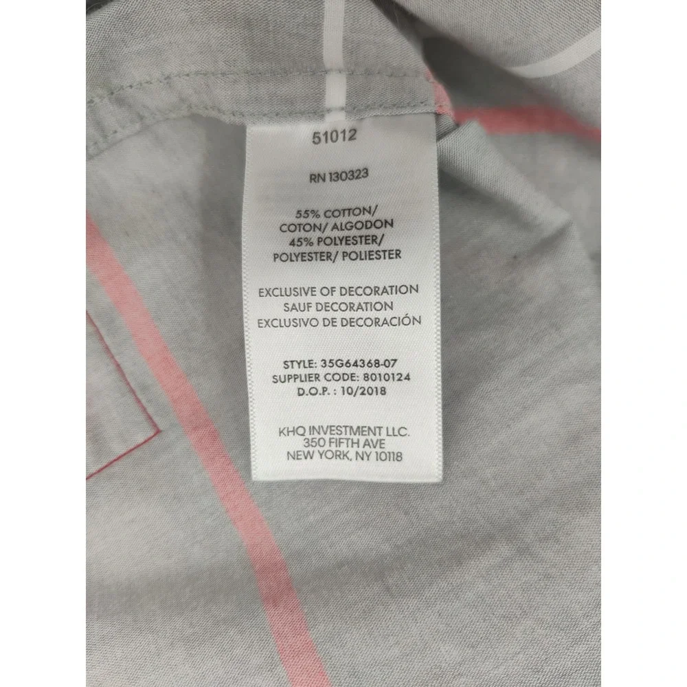 Calvin Klein Jeans Boys‎ Large 14/16 Grey Pink Striped Short Sleeve Button Down